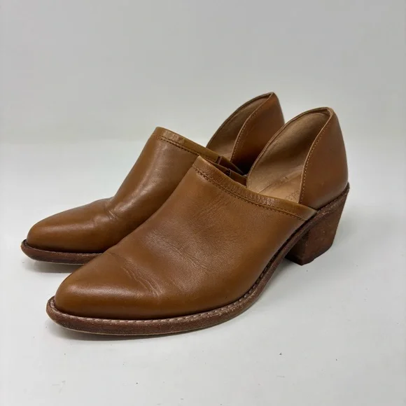 Madewell The Brady Low Cut Leather Booties English Saddle Size 6 - Picture 1 of 14